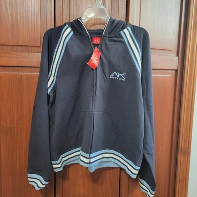 AK anne klein conjunto de pista esportiva jaqueta e calça combinando mistura de algodão | Tamanho XL - Imagem 1 de 4