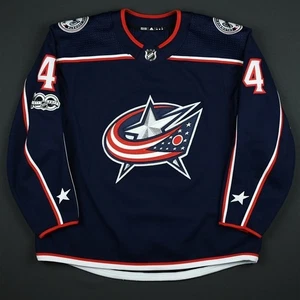 2017-18 Scott Harrington Columbus Blue Jackets Game Used Worn NHL Hockey Jersey - Picture 1 of 5