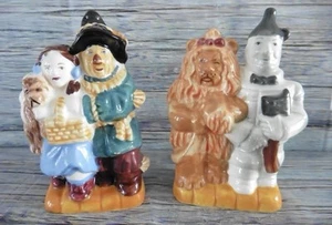 ARTE ARCILLA Mago de Oz Vintage Cerámica Salero y Pimentero Juego Lata Dorothy Lion - Imagen 1 de 10