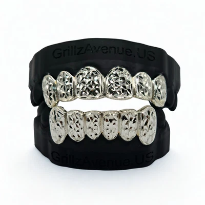 Parrilla personalizada con cortes de piña/polvo (plata de ley 925/multi colores) Foto 1 de 4