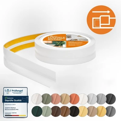 Battiscopa Morbido Adesivo 30 mm x 30 mm Striscia di Chiusura PVC Flessibile - Immagine 1 di 4