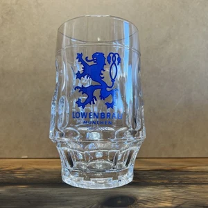 VTG Lowenbrau Munchen 0.3L Beer Mug – Dimpled Thumbprint Glass 5.5″ Germany - Picture 1 of 8