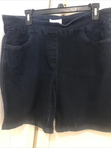 Liz Claiborne Denim mittelhohe bequeme Stretch-Shorts zum Überziehen Größe 14 T - Bild 1 von 6