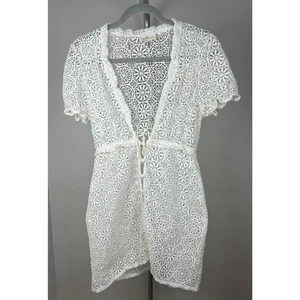 Capittana Margot Lace Mini Sheer Swim Cover-Up Dress Crochet XS/S - Picture 1 of 5