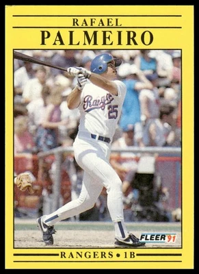 1991 Fleer #295 Rafael Palmeiro Texas Rangers - Image 1 of 2