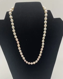 Quality Vintage 14K Yellow Gold Saltwater Akoya Cultured Pearl Necklace 20.5 - Picture 1 of 5