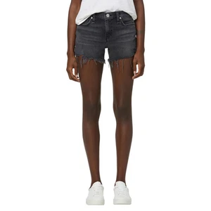 Hudson Denim Gemma Frayed Denim Cutoff Shorts Lady Luck Black Size 25 orig. $115 - Picture 1 of 3