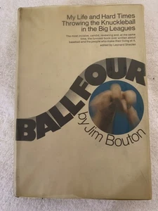 Ball Four by Jim Bouton 1970 First Edition Third Printing HCDJ w/Mylar Good - Picture 1 of 11
