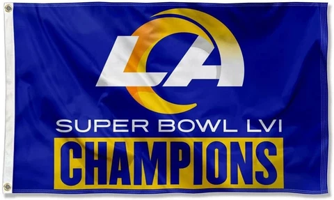 LA Rams Flag 3X5 Los Angeles Banner New 3 x 5 Super Bowl LVI Champions Man Cave Cover