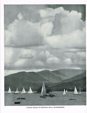 Sailing Boats Bowness Bay Windermere Vintage Picture Old Print 1953 CLPBOTLD#00