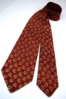 Corbata De Colección De Luxe Años 30 40 Frijoles Mágicos Foulard Corbata 51.5 x 3.25" Blanco Óxido Nueva Con Etiquetas Foto 1 de 4