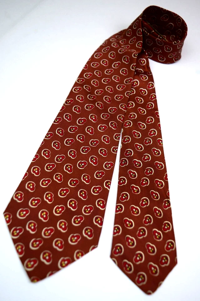 Corbata De Colección De Luxe Años 30 40 Frijoles Mágicos Foulard Corbata 51.5 x 3.25" Blanco Óxido Nueva Con Etiquetas Foto 1 de 4