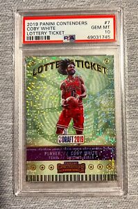 2019-20 Panini Contenders Coby White Lottery Ticket #7 Rookie RC PSA 10 🔥