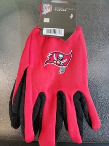 Guantes deportivos utilitarios de la NFL trabajo jardín fútbol americano adulto Tampa Bay bucaneros rojo negro - Imagen 1 de 1
