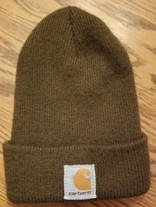 Carhartt Hat Baby Toddler Beanie Knit Classic Logo Retro UNISEX Farmer rancher - Picture 1 of 5