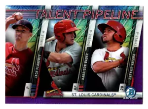 Jack Flaherty 2017 Bowman cromo talento tubería refractor púrpura/250 Cardinals - Imagen 1 de 2