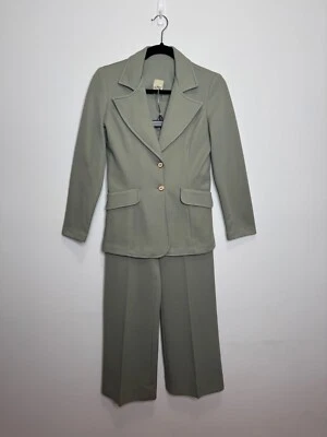Vintage 1970's Sage Green Leisure Suits Size 8 enamel buttons - Image 1 of 4