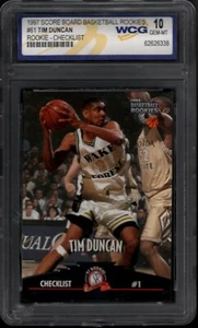 1997 Score Board Rookies #61 Tim Duncan RC HOF San Antonio Spurs WCG 10 2483 - Bild 1 von 2