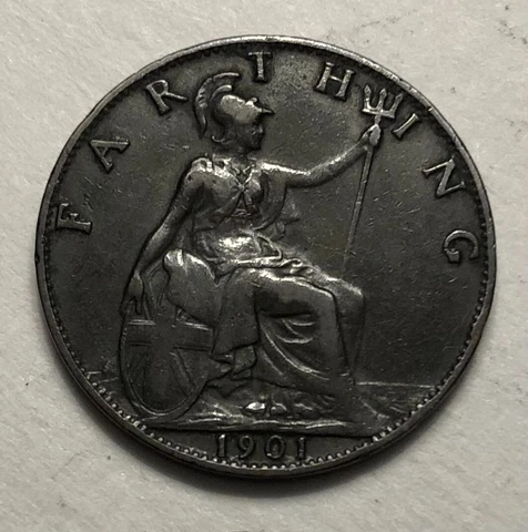 1901 Great Britain Farthing U.K Cover