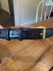 Mens Genuine Teju Lizard Black Belt USA - Picture 1 of 13