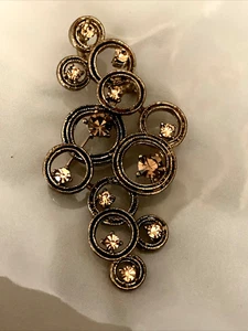 Vintage TRIFARI Topaz Rhinestone Necklace Pendant Brooch Pin 3D RARE ❤️tb106 - Bild 1 von 6