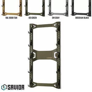 Tactical Horizontal 5 Gun Rifle Rack Hanger Shotgun Wall Mount Display + 10 Hook - Picture 1 of 25