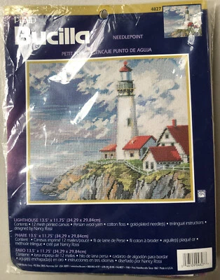Bucilla Petit Point Needlepoint Kit Lighthouse 4827 Nancy Rossi Vintage 2000 NEW - Image 1 of 4