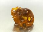 Old AMBER ELEPHANT Gift Carved VINTAGE Baltic Amber Statuette Figurine 7g 17219