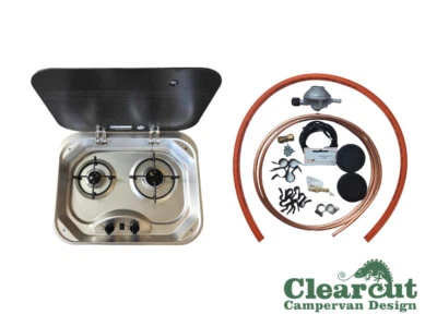 Campervan Gas Hob, Stove, Lavanda Double Hob,  Alternative to Dometic 8022, 9222 - Image 1 of 4