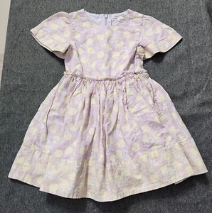 COUNTRY ROAD sz 5 Girls Linen Summer DRESS Fruity Nectarine Floral #B1 - Picture 1 of 4