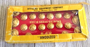 VIntage USMC Anodized Officers Buttons Gold Enlisted Dress Blues Eagle/Anchor - Picture 1 of 4