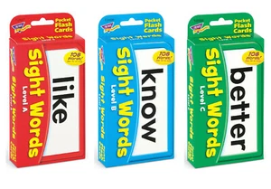 Reading - Sight Words Flash Cards - Full Set 168 Cards - Fun Home Learning - Picture 1 of 1
