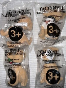 Vintage Lot of 4 Applause Taco Bell Chihuahuas Unopened One Talks A16 - Picture 1 of 5