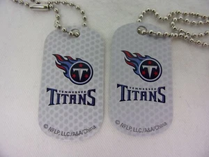 2 NFL Tennessee Titans Logo Dog Tags Keychain & Necklace backpacks party Gift - Picture 1 of 2