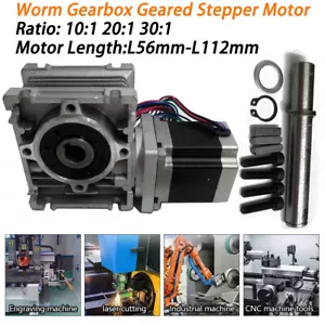 NEMA23 Verhältnis 10:1 20:1 30:1 RV30 Turbinenschnecke Getriebe Getriebe Schrittmotor Neu - Bild 1 von 15