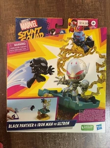 Marvel Comics Action Stunt Squad,Black Panther & Iron Man vs Ultron Hasbro Toy - Picture 1 of 2