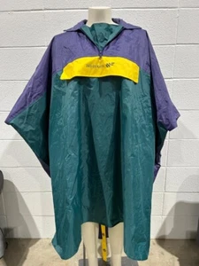 Vintage Wetskins 80's Rain Poncho One Size Purple/Yellow/Green - Picture 1 of 8