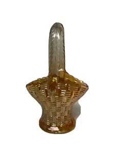 Cesta de cristal ámbar carnaval vintage 6" - Imagen 1 de 7