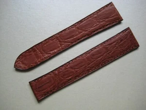GENUINE Cartier TANK WATCH STRAP BAND BROWN MAT ALLIGATOR LEATHER 19 x 16 mm - Picture 1 of 10
