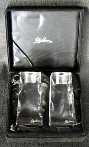Oleg Cassini Crystal Candleholders In Velvet Lined Original Box Never Used - Picture 1 of 8