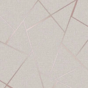 Cuarzo Fractal Papel Pintado Geométrico - Fine Decor - Beige / Oro Rosa FD42282 - Imagen 1 de 3