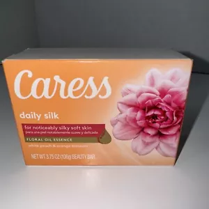 Caress Daily Silk Bar Seife Blumenöl Essenz weiß Pfirsich Orangenblüte 3,75 Oz. - Bild 1 von 3