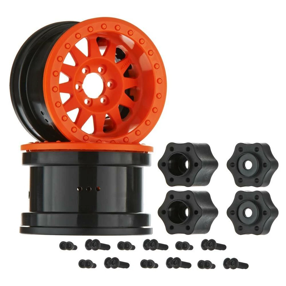 NEW Axial 1/10 Method 2.2" Beadlock Wheels IFD Orange/Black (2) - Image 1 of 1