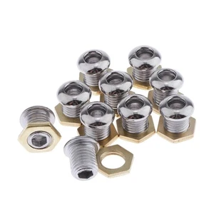 10pcs Drum Air Vent with Gaskets Bass Tom Snare Drum Parts Accessory, Chrome - Picture 1 of 4