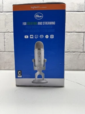 Logitech for Creators Blue Yeti USB Microphone Plug & Play - Silver New/open box - Image 1 of 4