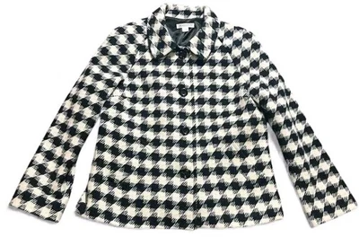Pendleton Womens Wool Jacket Medium Black White Houndstooth Check USA - Image 1 of 4