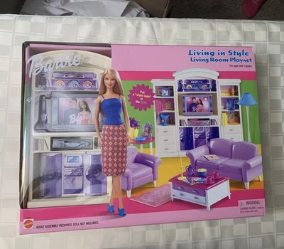 Juego de salón vintage 2002 Barbie Living in Style VCR sofá #67553 Foto 1 de 3
