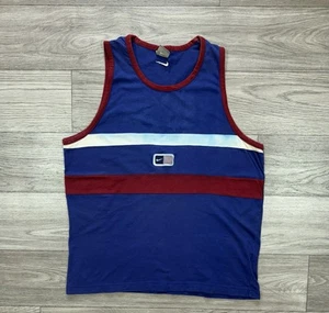Vintage Tank Top Shirt Sleeveless Nike Centre Logo USA Swoosh Navy Size XL - Picture 1 of 19