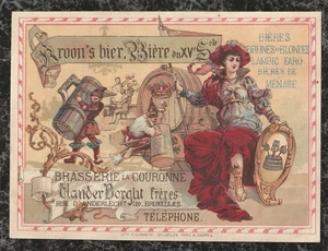 Carta commerciale vittoriana Vander Borght Bros Lambic Brewery Bruxelles Belgio 5,5x4 - Foto 1 di 2