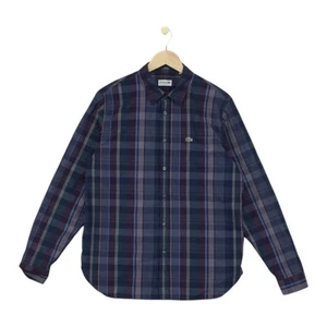 Lacoste Slim Fit Shirt Mens Size L/XL Multicoloured Check Patterned Cotton - Picture 1 of 15
